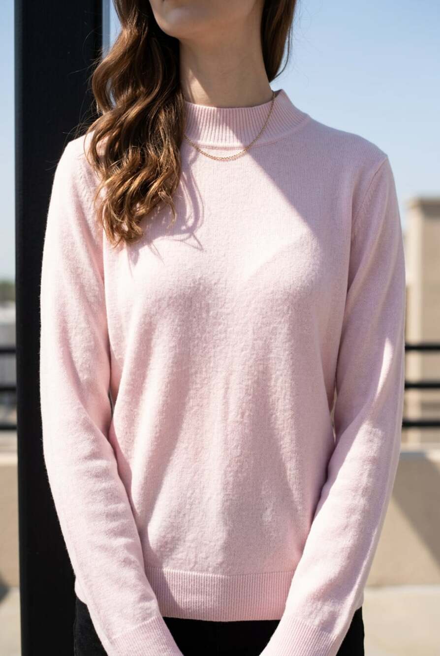 Sag Harbor Women's Pink Mock Neck Sweater Size XL